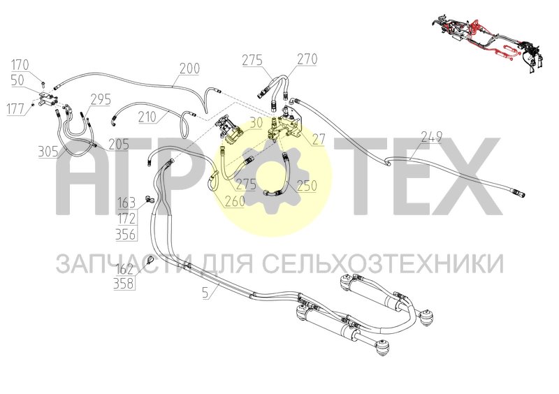 Гидросистема (2375.46.00.600) (№310 на схеме)